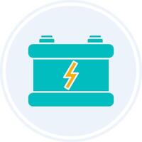 Car Battery Glyph Two Colour Circle Icon vector