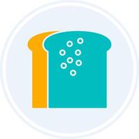 Toast Glyph Two Colour Circle Icon vector