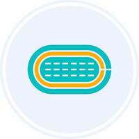 Running Track Glyph Two Colour Circle Icon vector