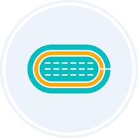 Running Track Glyph Two Colour Circle Icon vector