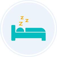 dormir glifo dos color circulo icono vector