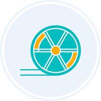 Wheel Glyph Two Colour Circle Icon vector