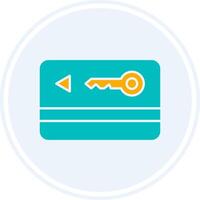 Key Card Glyph Two Colour Circle Icon vector