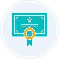Qualify Glyph Two Colour Circle Icon vector