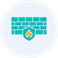 Firewall Glyph Two Colour Circle Icon vector