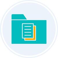 Documents Glyph Two Colour Circle Icon vector