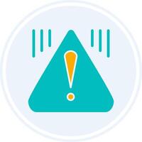 Warning Glyph Two Colour Circle Icon vector