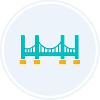 Bridge Glyph Two Colour Circle Icon vector