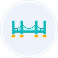 puente glifo dos color circulo icono vector