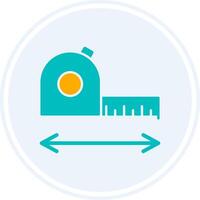 Measurement Glyph Two Colour Circle Icon vector