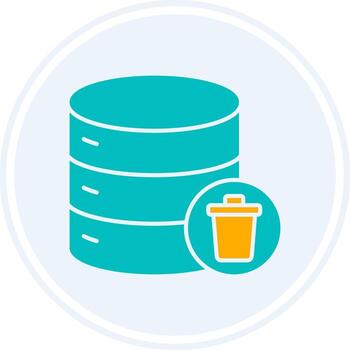 Eliminar datos glifo dos color circulo icono vector