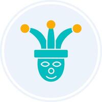 Jester Glyph Two Colour Circle Icon vector