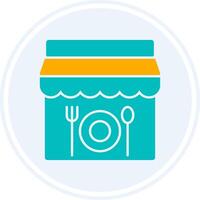 Restaurant Glyph Two Colour Circle Icon vector