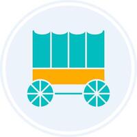 Carriage Glyph Two Colour Circle Icon vector