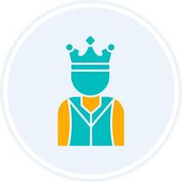 Prince Glyph Two Colour Circle Icon vector