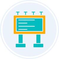 Billboard Glyph Two Colour Circle Icon vector