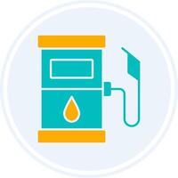 Fuel Station Glyph Two Colour Circle Icon vector