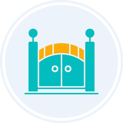 Gate Glyph Two Colour Circle Icon