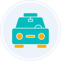 Taxi Glyph Two Colour Circle Icon vector