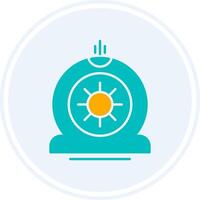 Flat Tire Glyph Two Colour Circle Icon vector