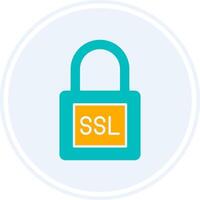 SSL Glyph Two Colour Circle Icon vector