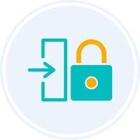 Login Glyph Two Colour Circle Icon vector