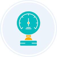 Pressure Meter Glyph Two Colour Circle Icon vector