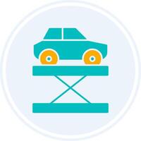 Car Lift Glyph Two Colour Circle Icon vector