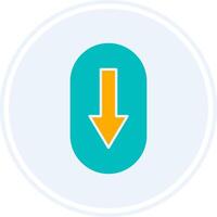 Scroll Down Glyph Two Colour Circle Icon vector