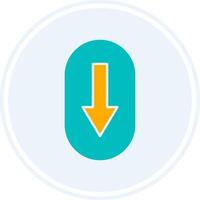 Scroll Down Glyph Two Colour Circle Icon vector