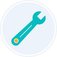 Wrench Glyph Two Colour Circle Icon vector