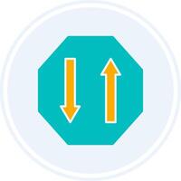 Two Way Glyph Two Colour Circle Icon vector