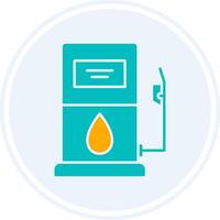 Gas Station Glyph Two Colour Circle Icon vector