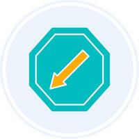 Keep Left Glyph Two Colour Circle Icon vector