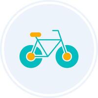Bicycle Glyph Two Colour Circle Icon vector