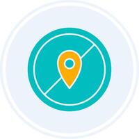 Avoid Glyph Two Colour Circle Icon vector