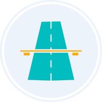 Highway Glyph Two Colour Circle Icon vector