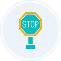 Stop Glyph Two Colour Circle Icon vector