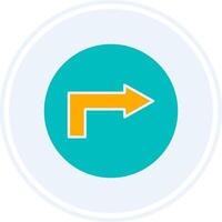 Right Way Glyph Two Colour Circle Icon vector