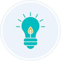 Eco Bulb Glyph Two Colour Circle Icon vector