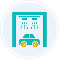 Car Wash Glyph Two Colour Circle Icon vector