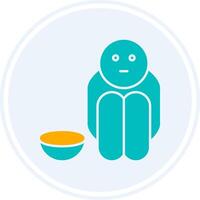 Hunger Glyph Two Colour Circle Icon vector