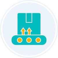 Conveyor Glyph Two Colour Circle Icon vector