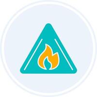 Hazards Glyph Two Colour Circle Icon vector