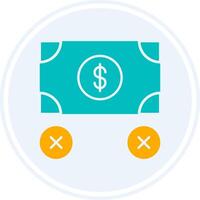 No Money Glyph Two Colour Circle Icon vector