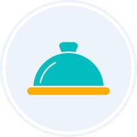 Dishes Glyph Two Colour Circle Icon vector