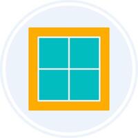 Window Glyph Two Colour Circle Icon vector