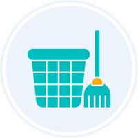 Mop Glyph Two Colour Circle Icon vector