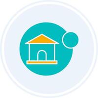 No House Glyph Two Colour Circle Icon vector