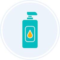 Shampoo Glyph Two Colour Circle Icon vector